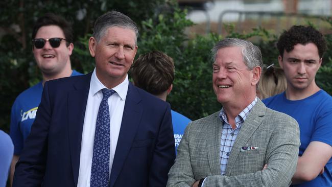 Lawrence Springborg and Tim Nicholls at the LNP campaign launch. Picture: Liam Kidston