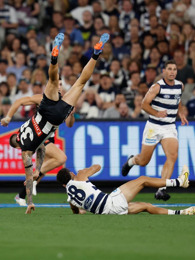 Before crashing back to earth with devastating results. Picture: Michael Willson/AFL Photos via Getty Images