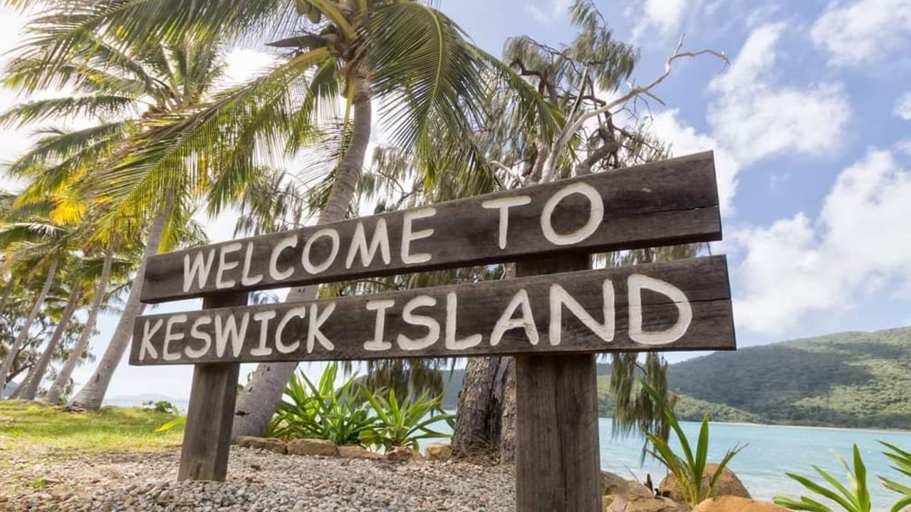 A welcome sign on Keswick Island. Picture: Belinda McMahon/Stormybeachbelle