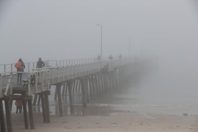 Fog around Henley Beach on July. 14. Picture: Tait Schmaal