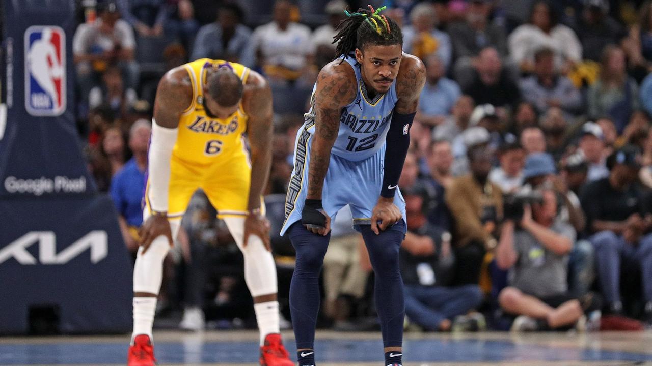 Ja Morant’s Grizzlies were knocked out of the NBA playoffs by LeBron James’ Lakers. Picture: Justin Ford/Getty