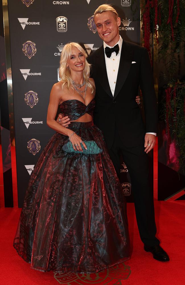 Darcy Moore and Dee Salmin at the 2023 Brownlow. Picture: by Michael Klein.