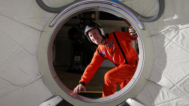 Adam Gilmour at the Gilmour Space Technologies space academy. The centre have various command and space craft displays. Picture: Scott Fletcher