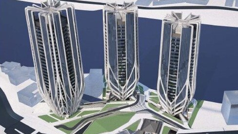 Artist’s impression of the Sunland triple tower at the old ABC site. Neighbours appealed that project in the planning court, and CPG then bought out Sunland.