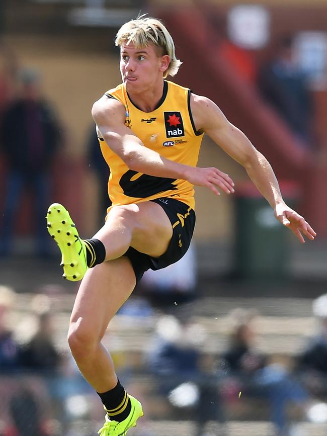 Corey Warner recorded some impressive results at the WA combine. Picture: Mark Brake/AFL Photos/via Getty Images