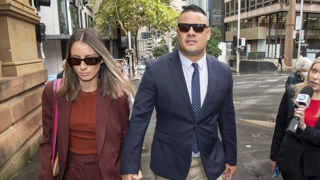 Jarryd Hayne with his wife Amellia Bonnici last year. Picture: NCA NewsWire/Simon Bullard