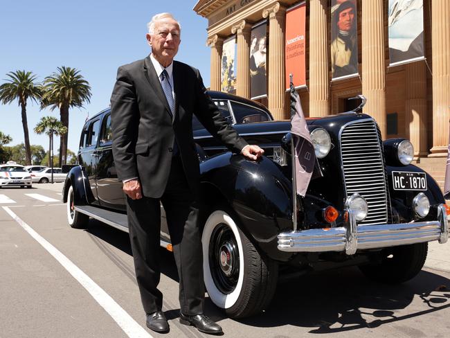 Practical work ... Graham Fell with his vintage Cadillac works for Uber, a smartphone app service that lets users easily order taxis, hire cars or limousines.