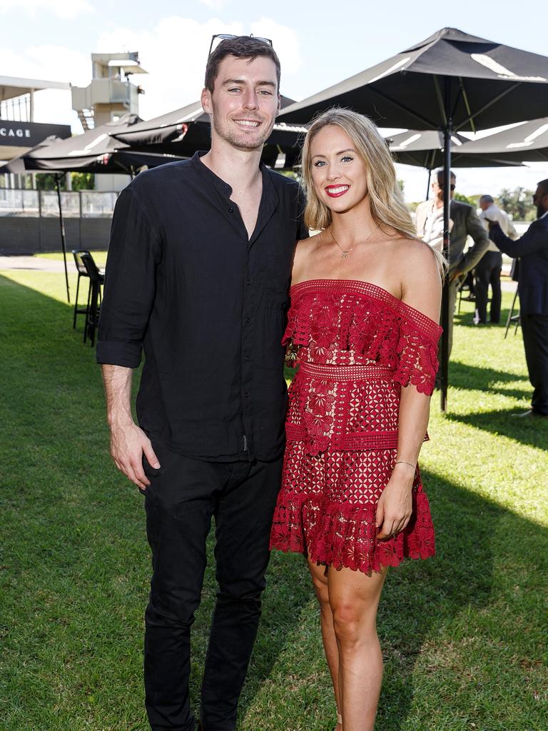 Ben Wilson and Tara Roberts at the Brisbane Racing Club's grand unveiling of the refurbished Guineas Room. Picture: Jared Vethaak