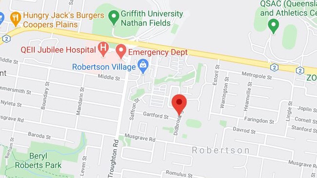 A female thief crashed a car stolen from Didbrook St, Robertson, into the victim's front fence about 1am yesterday morning. Picture: Google Maps