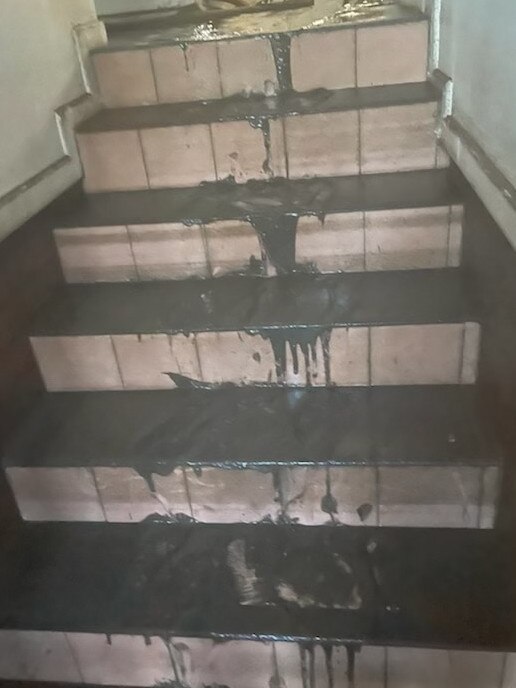 Damage inside the Delaney’s home.