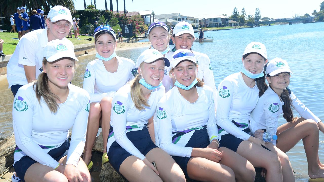 Seymour College students relax at West Lakes. Picture: Michael Marschall