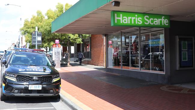 Stabbing in Moonah at Harris Scarfe. Picture : Mireille Merlet