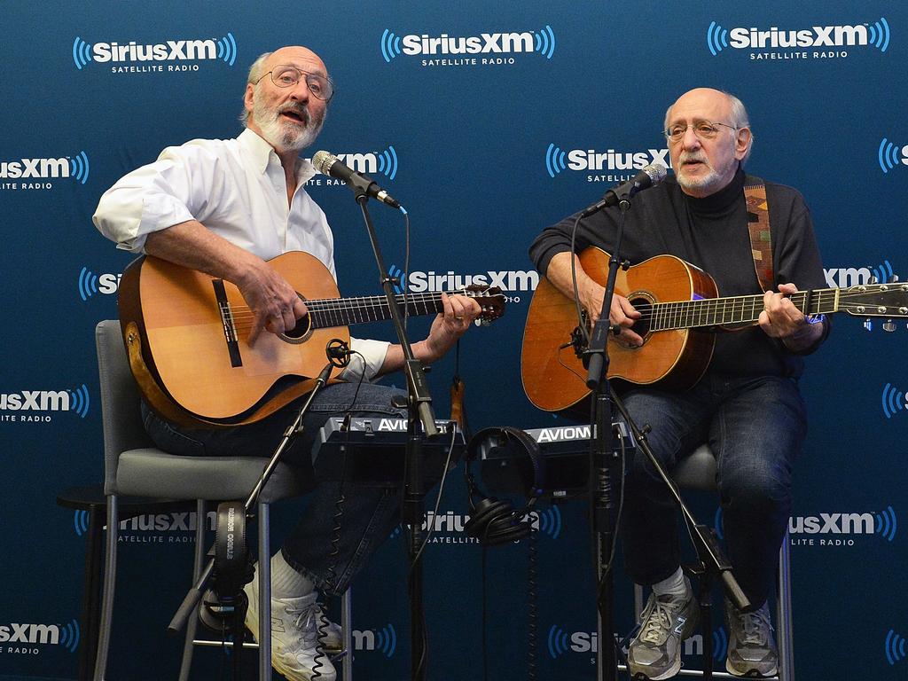 Stookey Yarrow (right), seen here in 2014, still performed together after Travers’ death in 2009. Picture: Slaven Vlasic/Getty Images for SiriusXM