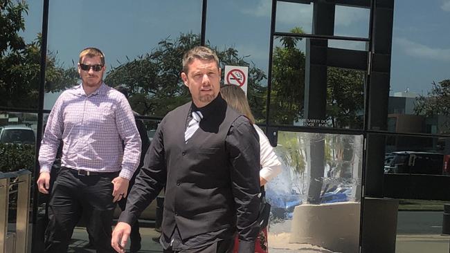 Michael Barton leaves Southport Court. Picture: Lea Emery