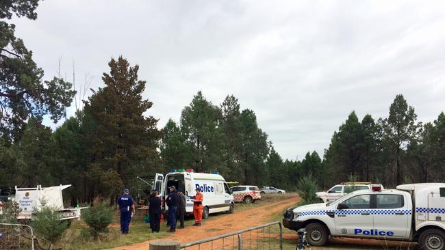 Police searching Lester State Forest, where she is believed to have been buried. Picture: Supplied