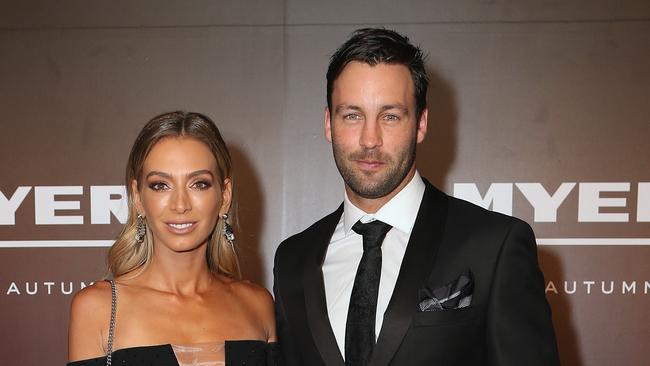 Life on the red carpet ... Nadia and Jimmy Bartel. Picture: Julie Kiriacoudis