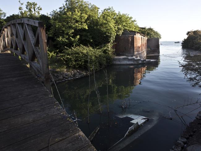 At sunset ... the canal around the island at sunset on Poveglia. Picture: Ella Pellegrini