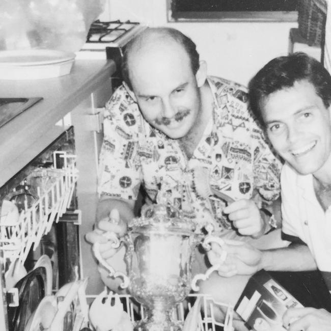 Photographic proof that rugby’s World Cup had a quick dip in the bachelors pad dishwasher of Jim Tucker and Mike Blucher.