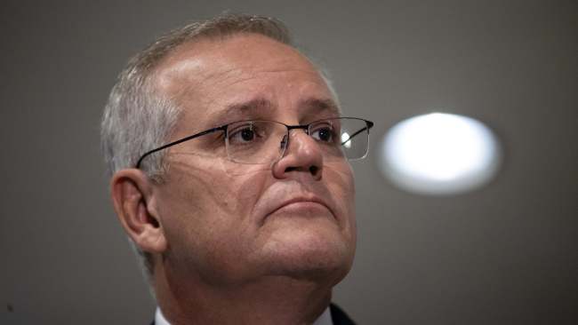 Scott Morrison was been repeatedly grilled about his relationship with counterpart Manasseh Sogavare on Thursday. Picture: Jason Edwards