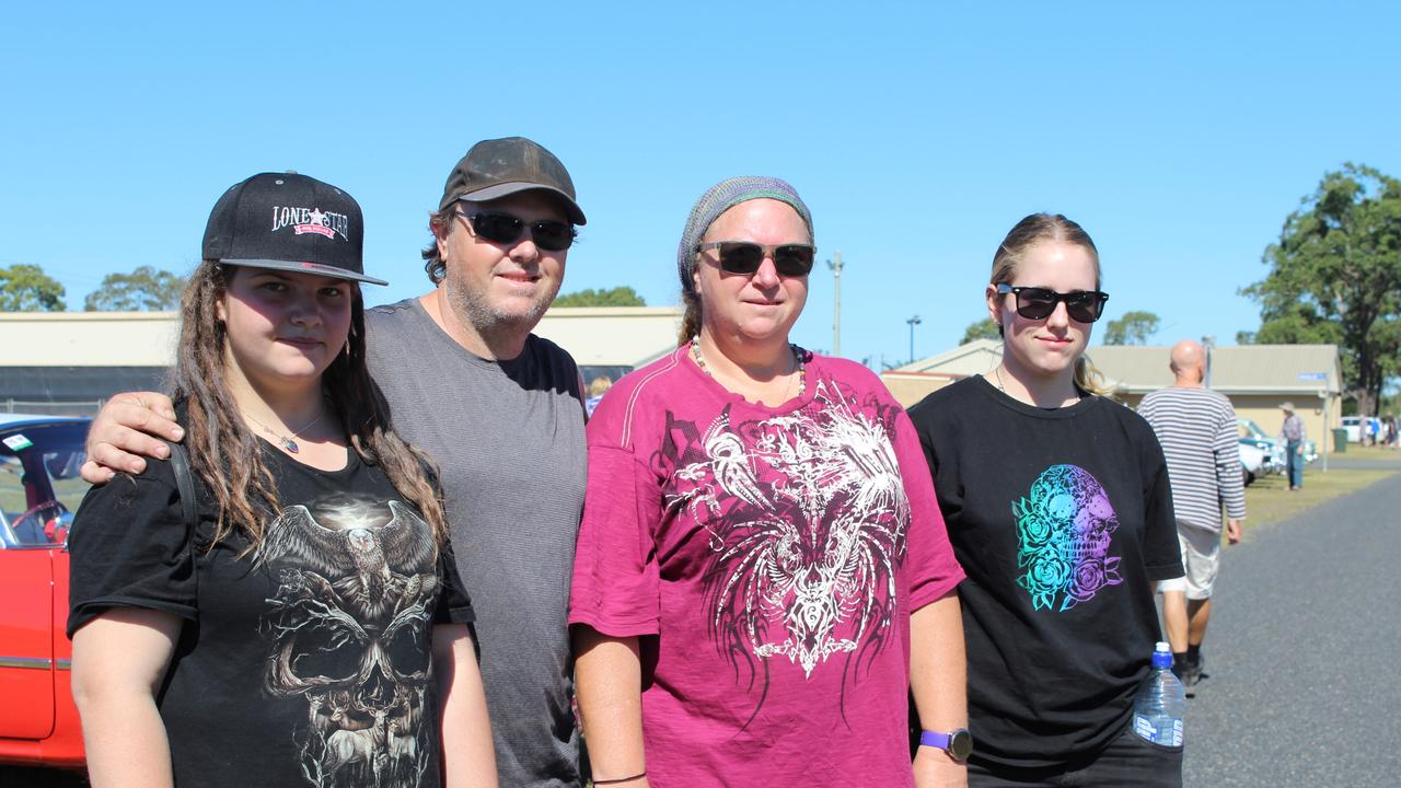 Skye, Sean and Nichole O'Donnell and Angela Kirk enjoying a day out at the Heritage Car, Bike and Machinery Show.