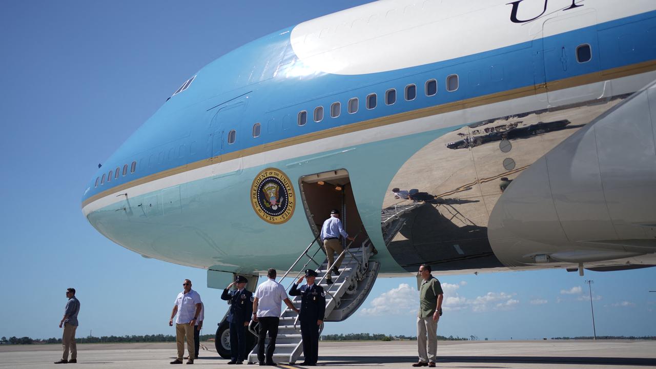 President Joe Biden boarding Air Force One. Picture: Bonne Cash/AFP