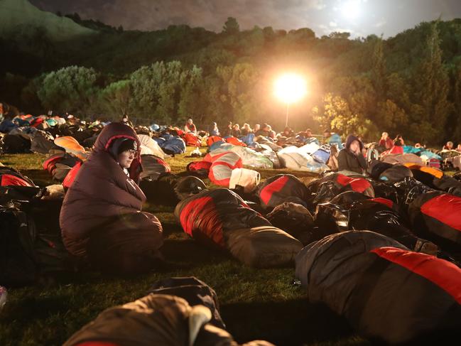 As dawn broke, families of soldiers, leaders and visitors gathered near former battlefields, honouring thousands of ANZACS who fought in the Gallipoli campaign. Picture: AP