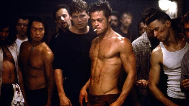 Brad Pitt, arguably at his best as tough guy Tyler Durden in Fight Club.
