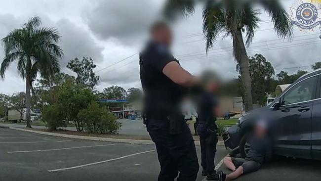 Police arrest a man outside at the Gem Hotel on Wednesday. Picture: Supplied