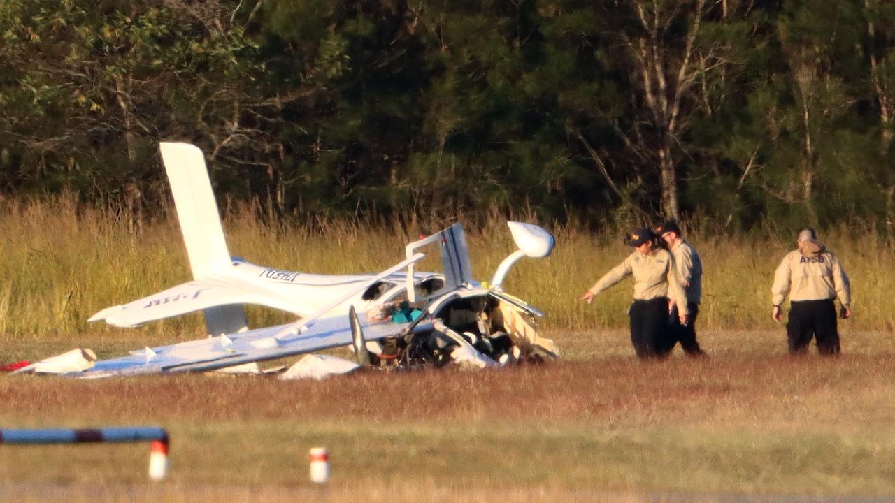 Two people have died after two planes flying near Caboolture Airport collided, both deceased passengers came from the one plane. Picture David Clark