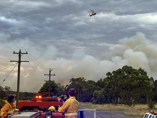 The bushfire broke out in Creswick on Monday. Picture: Facebook/Coimadai Fire Brigade