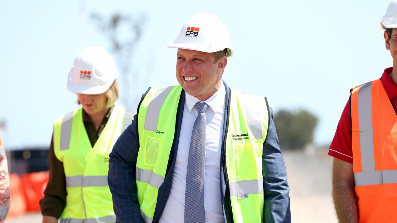 Premier Steven Miles visits the site of the new Bundaberg hospital. Picture: Adam Head