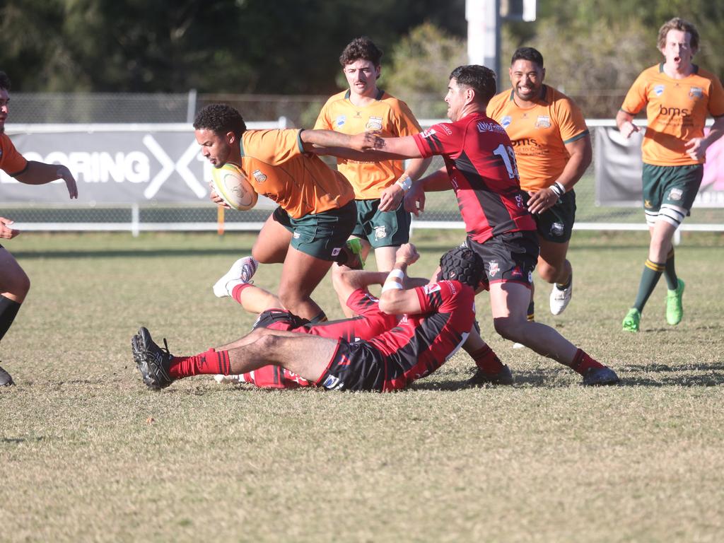 GCDRU grand final rematch, round 9. Surfers Paradise Dolphins v Griffith Uni Colleges Knights. June 8 2024, picture: Richard Gosling