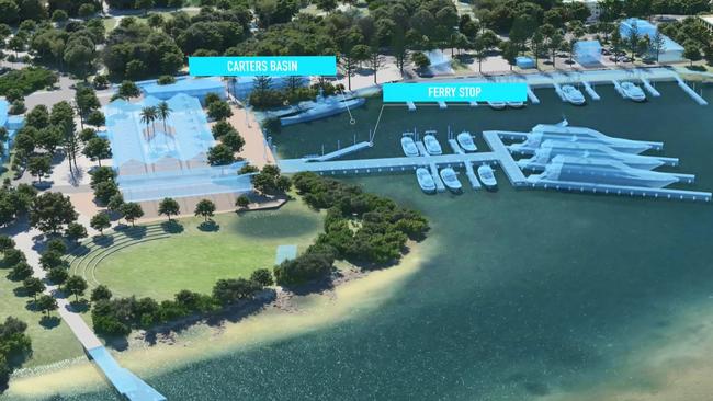 The draft Gold Coast Spit masterplan mooted several superyacht facilities