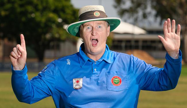 An incredulous Rod Cameron was the umpire during the miracle over between Mudgeeraba and Surfers Paradise where Gareth Morgan claimed six wickets in an over. Picture: Glenn Campbell