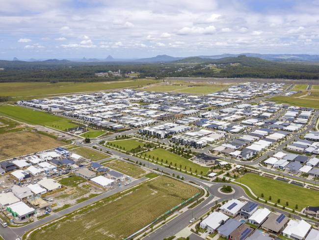 Aerial shots of Palmview's Harmony Estate where 33 lots of land sold in a three-day rush period.