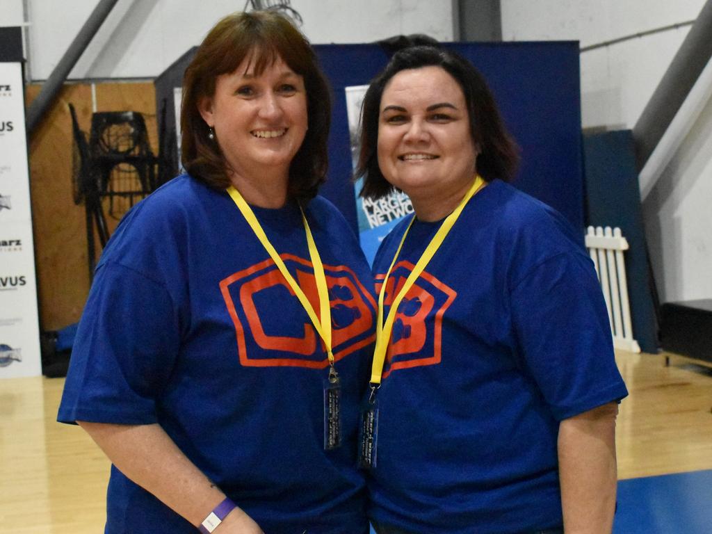 Rachel Mills and Jodi Mills at the Reef 'n' Beef Fight Night, Bravus Arena, Rockhampton, on October 21, 2023.