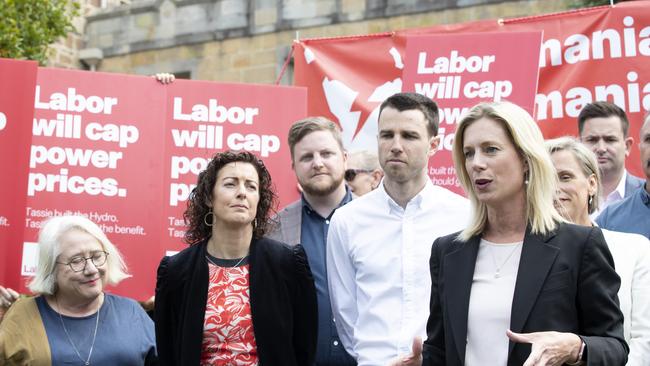 Labor leader Rebecca White and candidates commence Labor’s 2024 election campaign. Picture: Chris Kidd