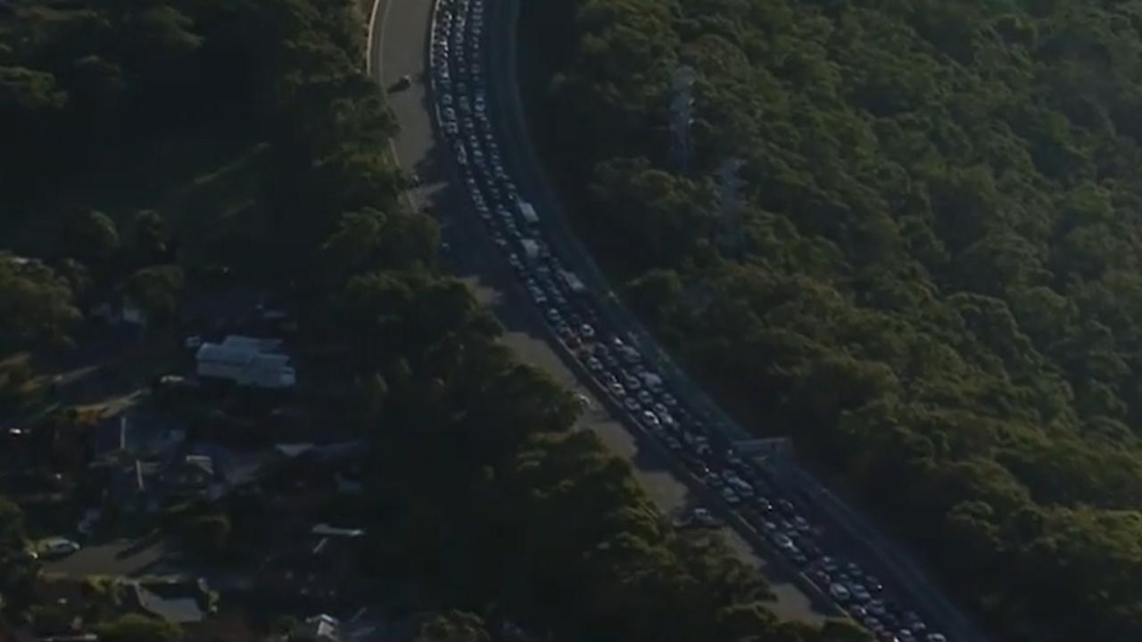 Motorists are urged to avoid the area and make alternative travel arrangements. Picture: Seven News