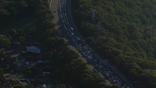 Motorists are urged to avoid the area and make alternative travel arrangements. Picture: Seven News