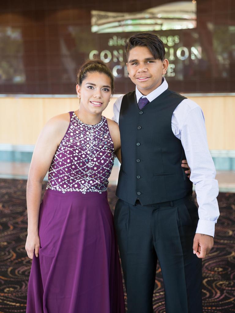 Brooke and Travis Baliva at the 2016 St Philip’s College year twelve graduation and valedictory dinner. Photo: EMMA MURRAY / NT NEWS