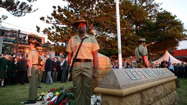 Anzac Day Dawn Service at Terrigal Beach for the 100th Anniversary of the Anzac landing at Gallipoli. Picture: Sue Graham