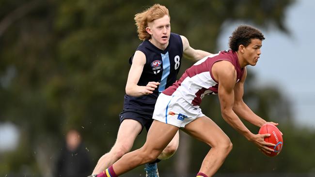 Leonardo Lombard was Queensland’s top scorer. Picture: Morgan Hancock/AFL Photos/via Getty Images