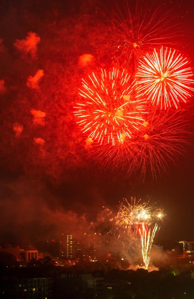 Family friendly fireworks from Yarra Park beside the MCG. Picture: Mark Stewart