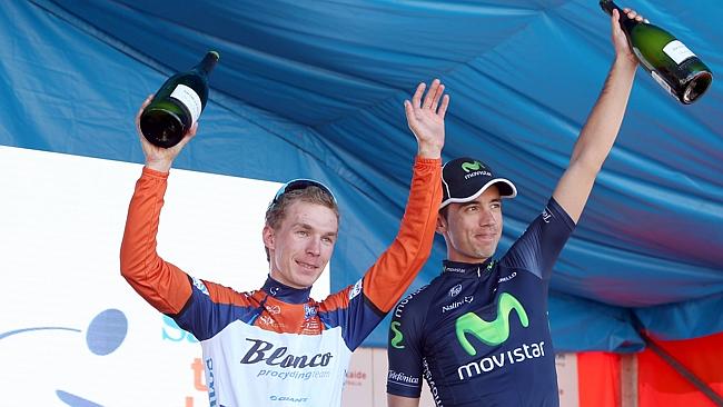  Javier Moreno, right, with last year's Tour Down Under winner Tom-Jelte ...