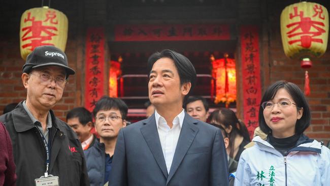 Mr Lai at the Luzhou Lee Family Historic Estate while campaigning in January. Picture: AFP