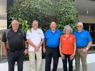 C.ex Group CEO John Rafferty, with Rally Australia's Wayne Kenny, C.ex Group Chairman David Doyle, Janelle Cazaubon from the Australian Red Cross and Bob Humphrys. Picture: Supplied