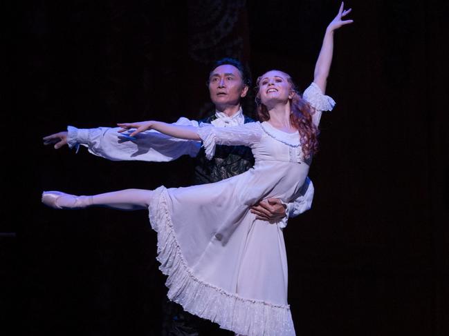 Queensland Ballet artistic director Li Cunxin and Mia Heathcote in <i>The Nutcracker</i>. PICTURE: David Kelly.