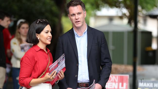 NSW Labor leader Chris Minns with opposition education spokeswoman Prue Car. Picture: Tim Hunter