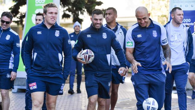 NSW players during their team walk on game day in Sydney. Picture: AAP