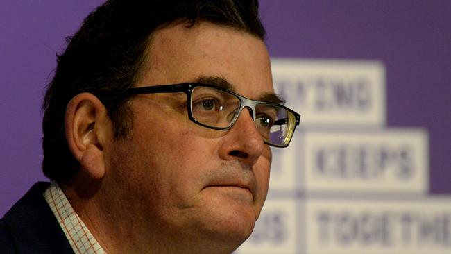 Premier Daniel Andrews said it was ‘the science and data and doctors’ who made him impose the world’s harshest bans, including a curfew. Picture: Andrew Henshaw